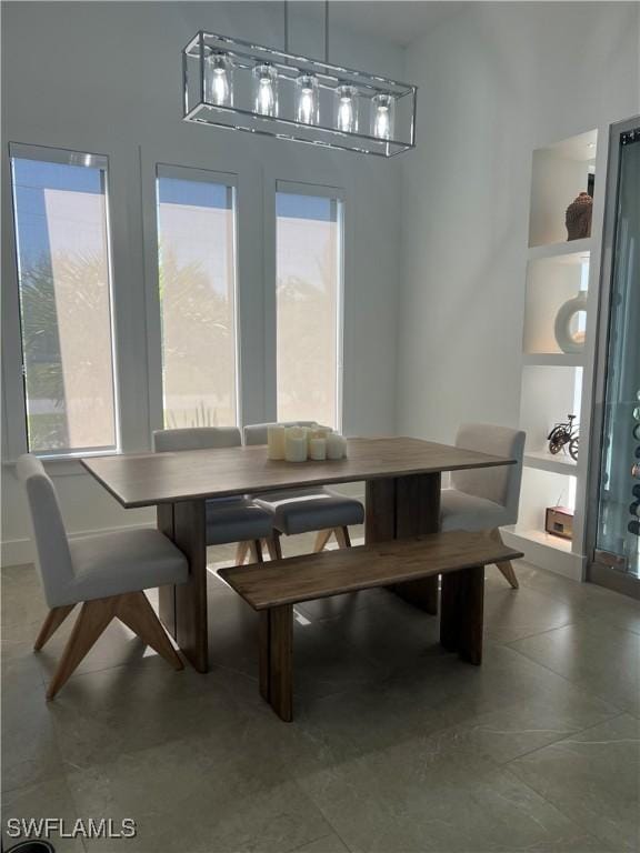 dining area featuring built in features