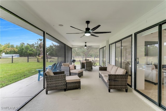 view of sunroom