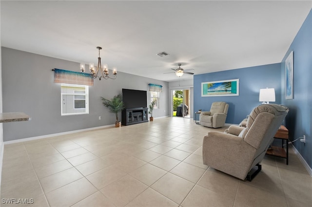 2550 Ocasa Ct, Cape Coral, FL 33909 - living area featuring light tile patterned floors, plenty of natural light, visible vents, and baseboards