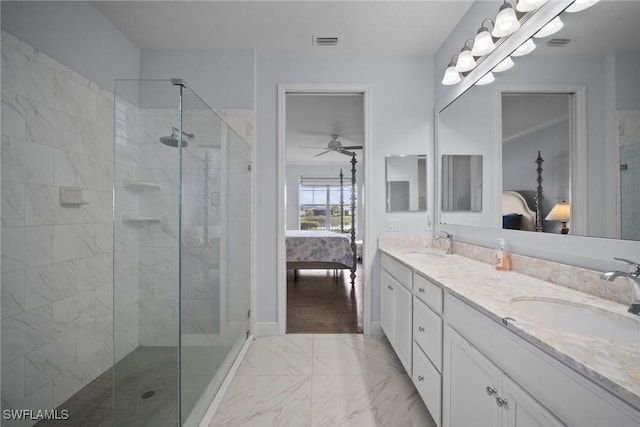 ensuite bathroom featuring visible vents, a sink, and ensuite bathroom