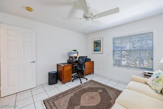 1090 Partridge Cir Unit 201, Naples, FL 34104 - tiled office with ceiling fan
