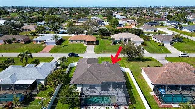 birds eye view of property featuring a residential view