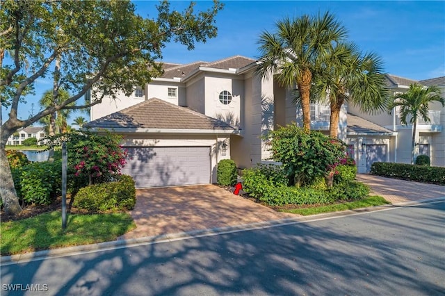 view of front of property featuring a garage