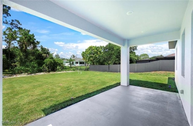 view of yard featuring a patio