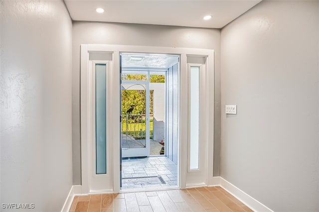 entryway featuring light hardwood / wood-style floors