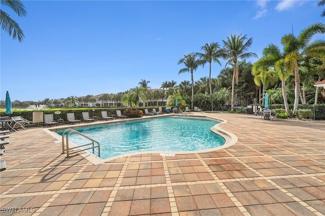 view of pool featuring a patio area