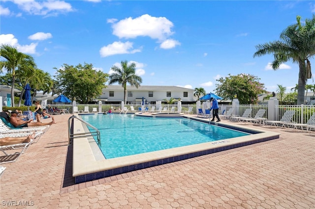 view of pool with a patio area