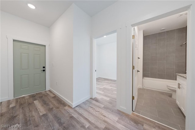 foyer featuring light wood-type flooring