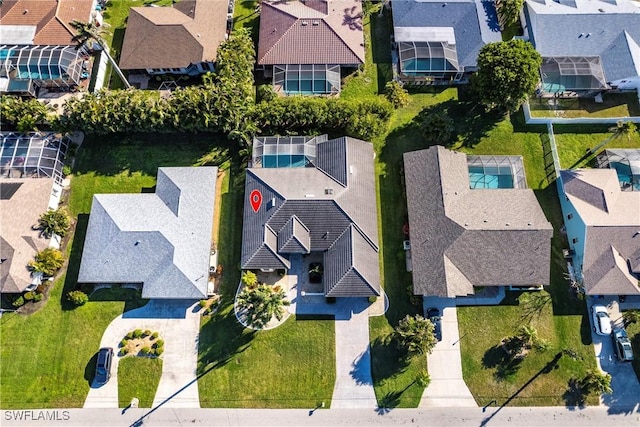 aerial view featuring a residential view