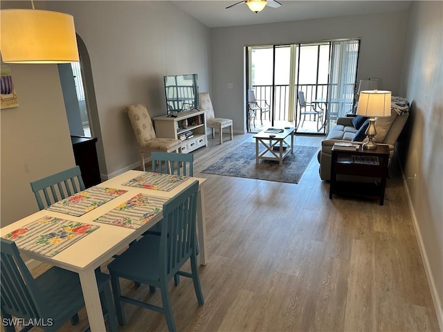 living room with wood-type flooring