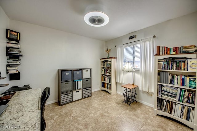 office featuring baseboards