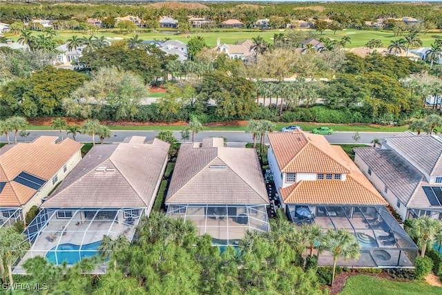 aerial view with a residential view