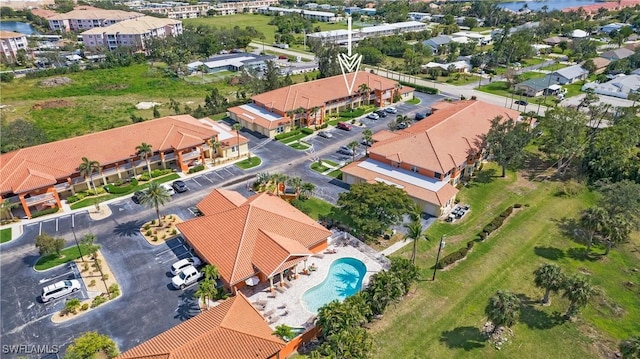 bird's eye view with a residential view