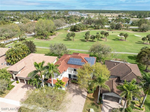 birds eye view of property featuring view of golf course