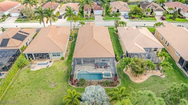 bird's eye view with a residential view