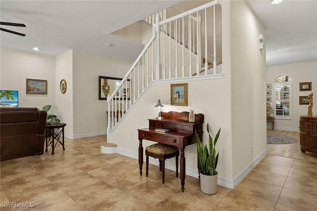 8840 Paseo De Valencia St, Fort Myers, FL 33908 - interior space featuring ceiling fan, recessed lighting, tile patterned flooring, and baseboards