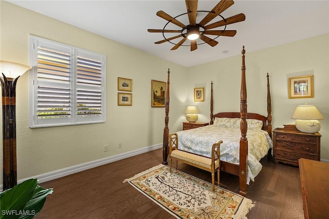8840 Paseo De Valencia St, Fort Myers, FL 33908 - bedroom with wood finished floors, a ceiling fan, and baseboards