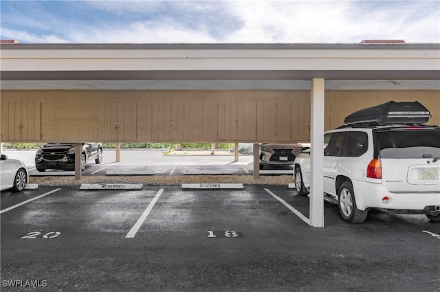 view of car parking featuring a carport