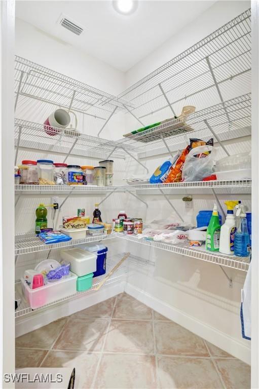 pantry with visible vents