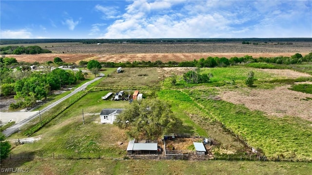 aerial view featuring a rural view