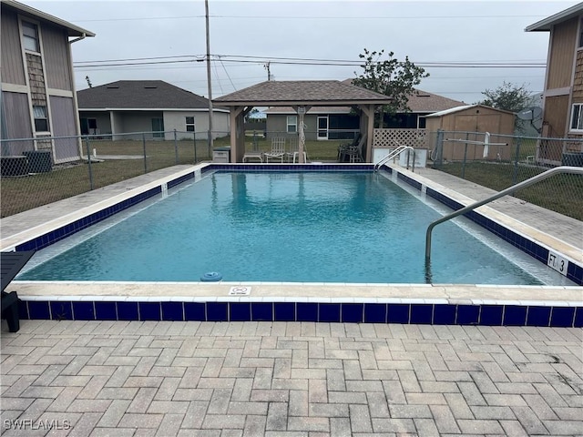 view of pool featuring a gazebo