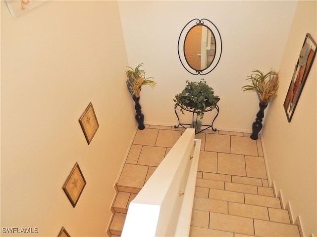 interior space featuring tile patterned flooring