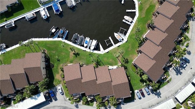 drone / aerial view with a residential view