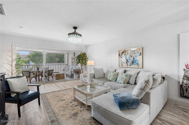 living area featuring wood finished floors