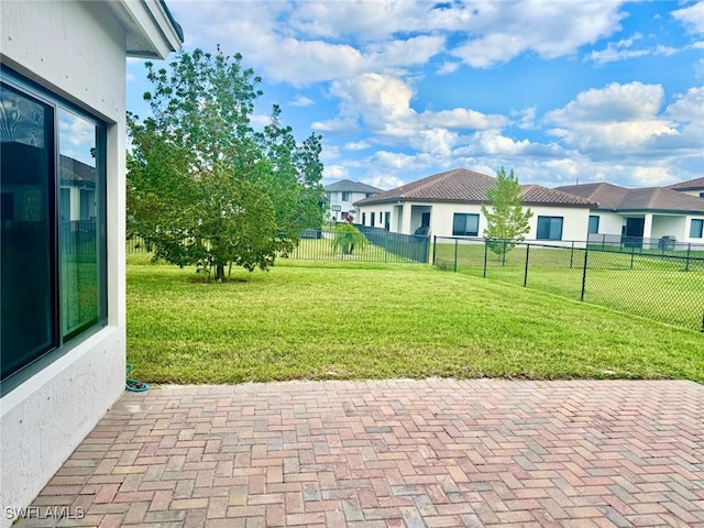 view of yard with a patio area