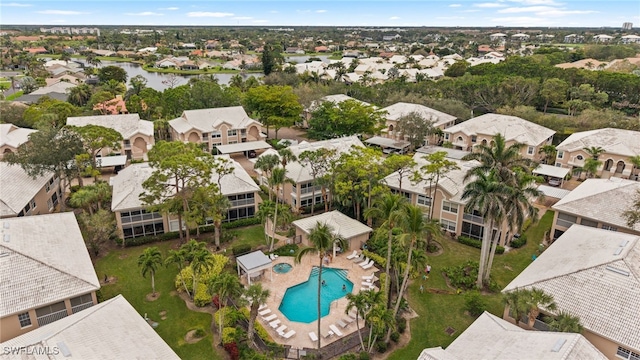 aerial view with a residential view