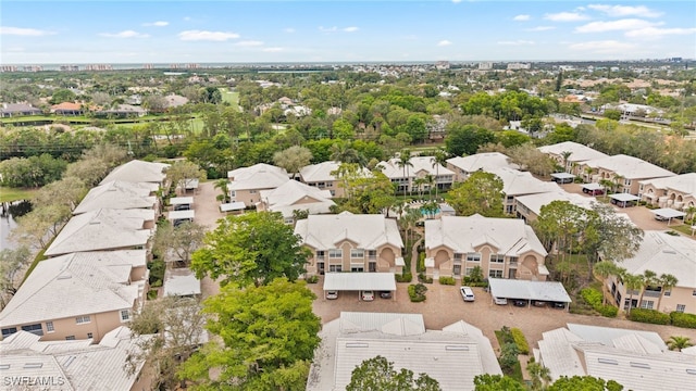 bird's eye view with a residential view