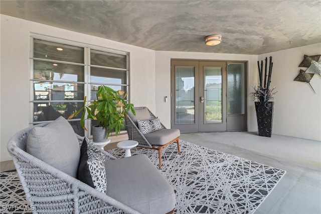 view of patio featuring french doors