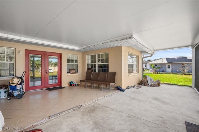 exterior space featuring french doors