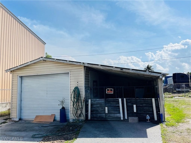 view of garage