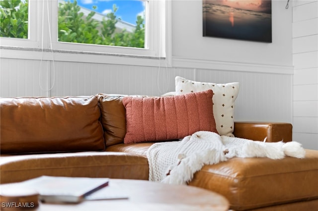 living area with wainscoting