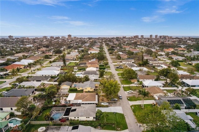 bird's eye view with a residential view