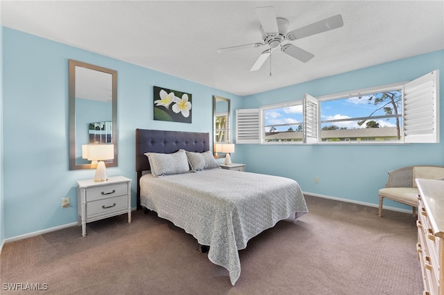 1050 Lake Mcgregor Dr Unit 6747, Fort Myers, FL 33919 - bedroom with carpet, baseboards, and a ceiling fan