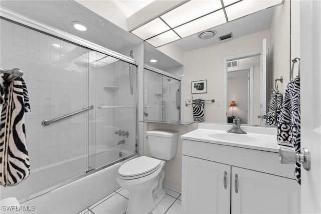 1050 Lake Mcgregor Dr Unit 6747, Fort Myers, FL 33919 - bathroom featuring toilet, shower / bath combination with glass door, visible vents, and vanity