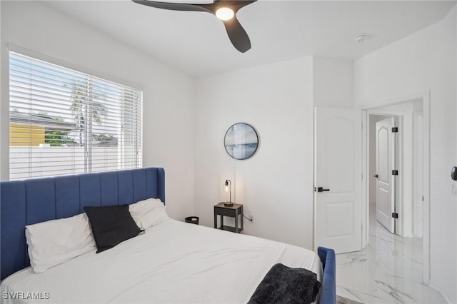 bedroom with ceiling fan