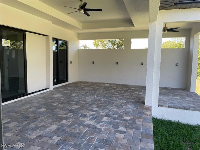 view of patio / terrace with a ceiling fan