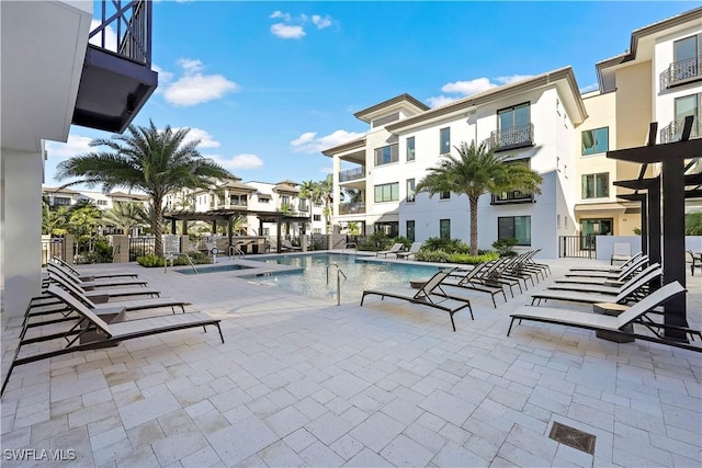 view of pool with a patio