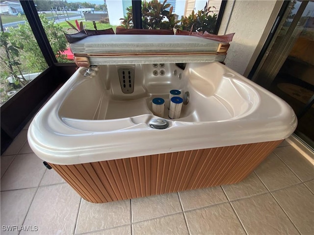 details with a hot tub