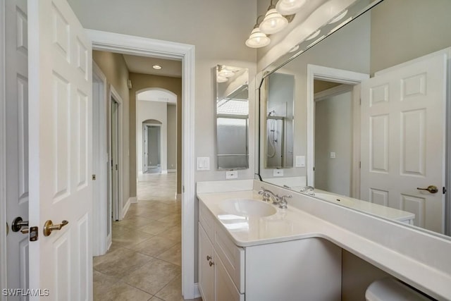 bathroom featuring tile patterned floors and vanity