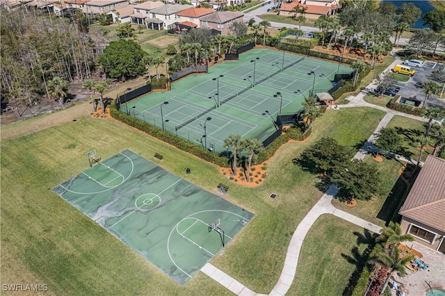 aerial view with a residential view