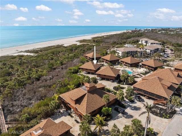 1811 Olde Middle Gulf Dr Unit 10, Sanibel, FL 33957 - birds eye view of property with a water view and a view of the beach