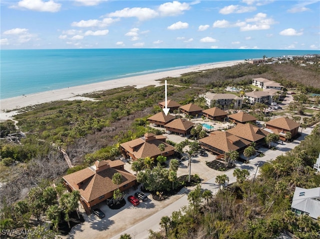 1811 Olde Middle Gulf Dr Unit 10, Sanibel, FL 33957 - bird's eye view with a view of the beach, a water view, and a residential view