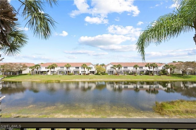 property view of water with a residential view