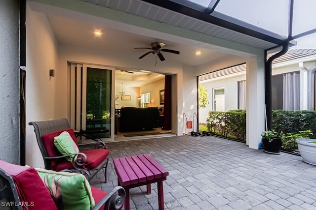 view of patio with ceiling fan