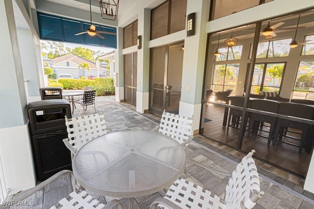 view of patio with ceiling fan