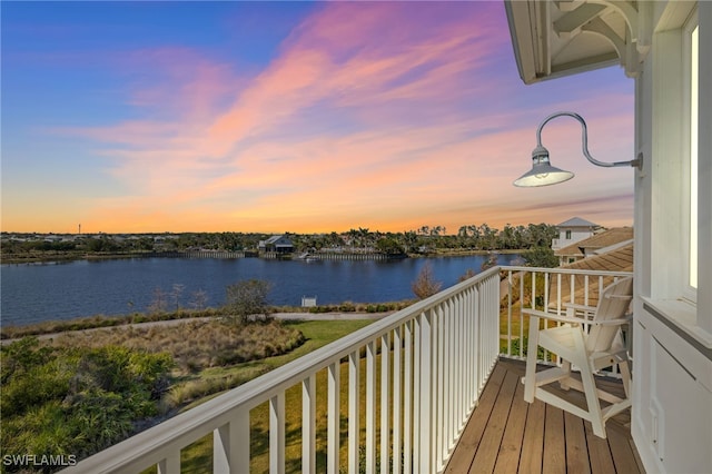 balcony with a water view